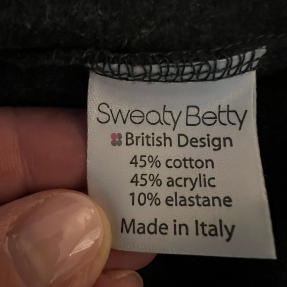 Sweaty Betty black gray colorblock cowl neck drawstring sz XS yoga comfy - Picture 7 of 8